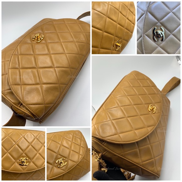 Authentic CHANEL Lambskin Camel (Dark Beige) Large Camera Bag with Tassel - Picture 6 of 12